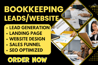 setup facebook ads for bookkeeping leads bookkeeping website landing page funnel