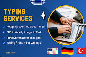 do english, german, turkish and persian typing