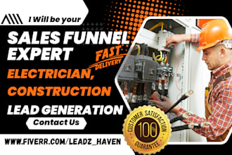 build electrician landing page construction leads electrician leads sales funnel