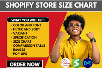 setup shopify store size chart snake kiwi bf smart csc esc panda mage true fit