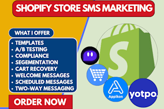 setup shopify store SMS marketing postscript txtcart avada aftership recart one