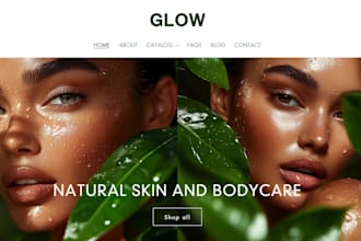 design skincare shopify store, skin care website, beauty cosmetics website