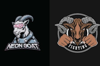make mascot high quality rock goat logo