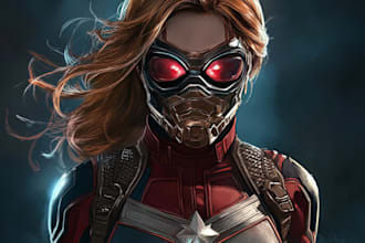 make a superhero comic cartoon character and design