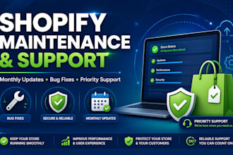 provide monthly shopify store maintenance and support
