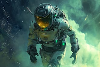 create sci fi character design, sci fi art illustration