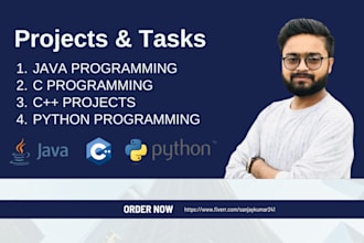 do your c, cpp, java, and python programming projects and tasks