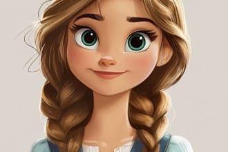 make design your portrait into a disney style cartoon