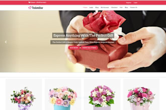 design valentine gift shopify store valentine website gift store flower store