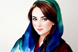 paint a portrait in watercolor