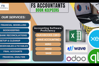 do bookkeeping in quickbooks, xero, zoho, odoo and wave accounting