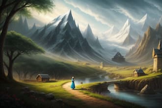 create a fantasy landscape, background, environment scene