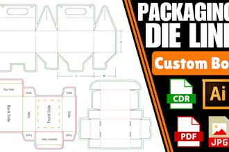 create die lines, creasing line for your custom box with bleed