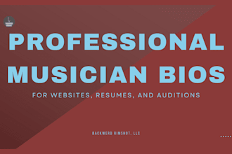 create professional musician bios for websites, resumes, or auditions