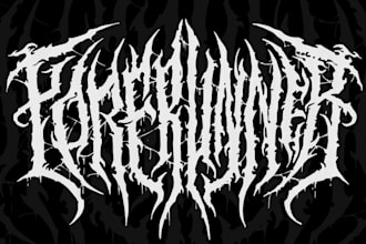 make a brutal black and metal rock band logo