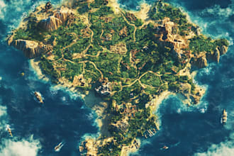 do fantasy map drawing or game map