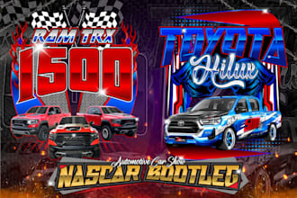 design nascar bootleg car show from your photo