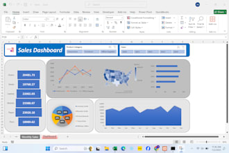 custom excel dashboards, sales analysis and data insights