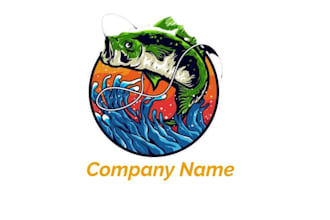 make clever fishing logo for your business or merch