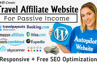 create automated travel affiliate website for passive income for you