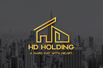 design luxury minimalist real estate, construction, building, house logo