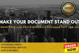 do ms word document formatting, layout design and editing for you