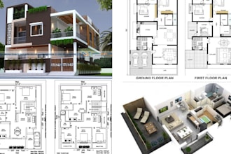 draw and stamp architectural blueprint, 2d structural floor plan, site plan