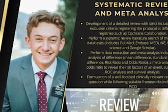 do systematic reviews, meta analysis, and manuscripting