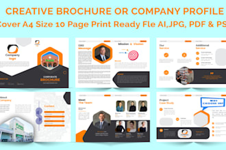 design company profile, business brochure, employee handbook, proposal, reports