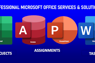 professionally assist with ms access, excel, and powerpoint projects