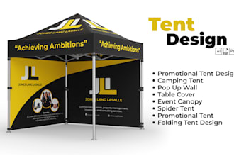 design canopy tent, backdrop feather flag, banner, tent design