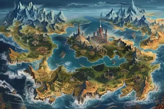 custom fantasy map illustration for epic adventures