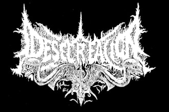 do black and white brutal death metal artwork