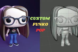 create 3d funko pop character mini poptoy pop art 3d figurine 3d chibi model