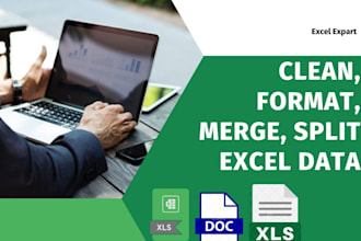 clean, format, merge, spllt excel data