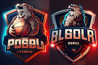make a profession basketball, football, gym, baseball and hockey sports logo