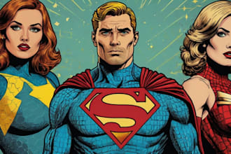 draw comic superhero pop art portraits