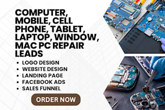 generate computer mobile cell phone tablet laptop windows mac pc repair leads