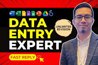 do excel data entry typing work job at a low price