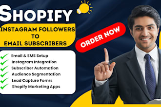 convert your instagram followers to email and sms subscriber on ur shopify store