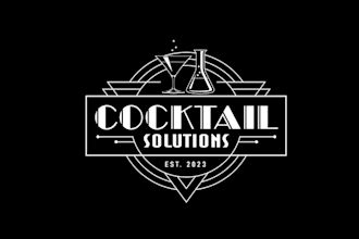 design art deco cocktail chemistry logo