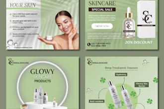 design professional skincare and beauty brand posters