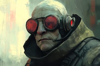 make a sci fi art and sci fi character illustration