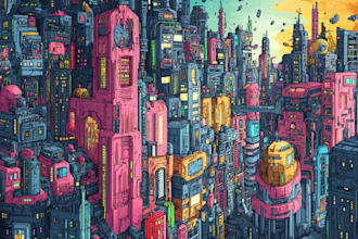 do cyberpunk futuristic city art