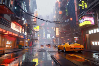 make a cyberpunk city, sci fi futuristic city