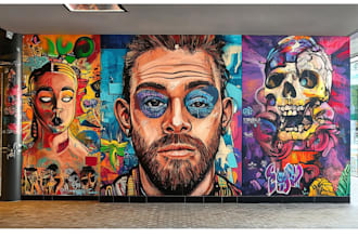 create graffiti street art pop art of any picture