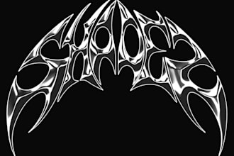 make lettering design in cyber sigilims or neo tribal style