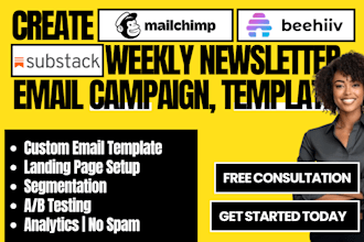 create mailchimp substack beehiiv kit weekly newsletter email template campaign
