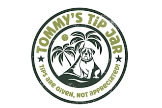 make popular bull dog palm tree beach bar logo