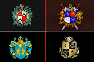 do unique modern luxury regal gothic heraldic family crest coat of arms logo